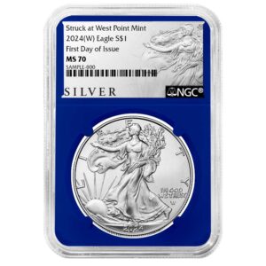 2024 (W) $1 American Silver Eagle NGC MS70 FDI ALS Label Blue Core