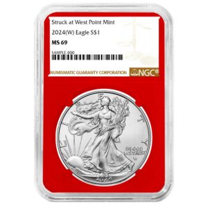 2024 (W) $1 American Silver Eagle NGC MS69 Brown Label Red Core