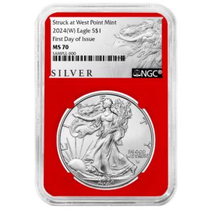 2024 (W) $1 American Silver Eagle NGC MS70 FDI ALS Label Red Core