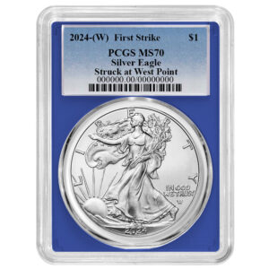 2024 (W) $1 American Silver Eagle PCGS MS70 FS Blue Label Blue Frame
