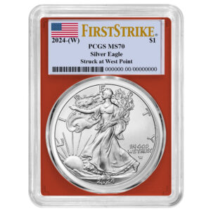 2024 (W) $1 American Silver Eagle PCGS MS70 FS Flag Label Red Frame