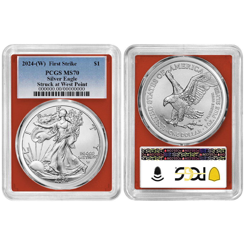 2024 (W) $1 American Silver Eagle 3pc Set PCGS MS70 FS Blue Label