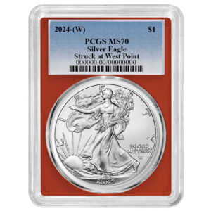 2024 (W) $1 American Silver Eagle PCGS MS70 Blue Label Red Frame