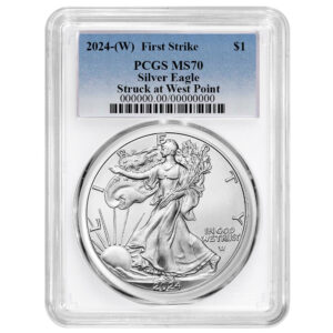 2024 (W) $1 American Silver Eagle PCGS MS70 FS Blue Label White Frame
