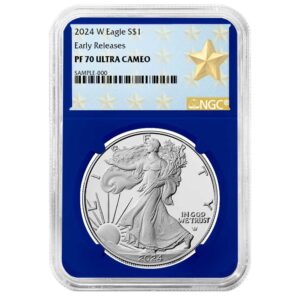 2024-W Proof $1 American Silver Eagle NGC PF70UC ER West Point Star Label Blue Core