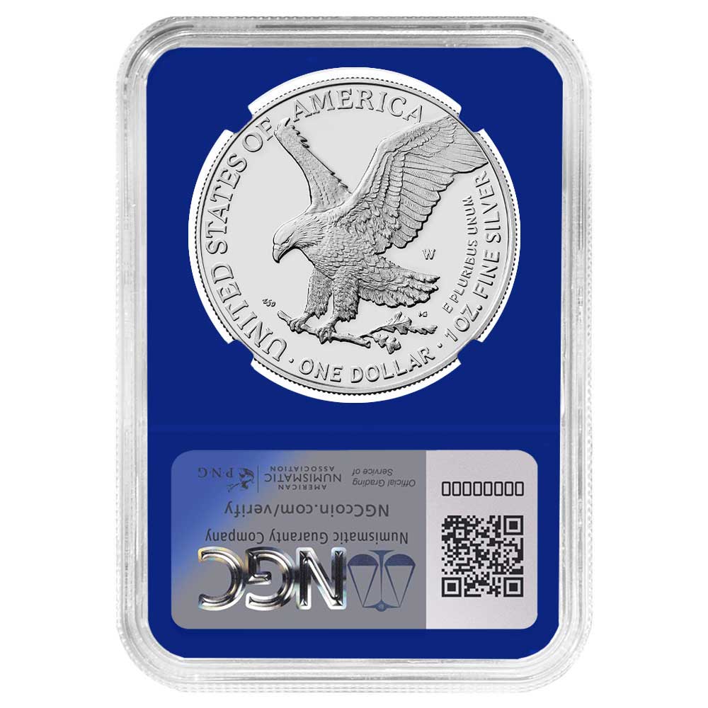 2024-W Proof $1 American Silver Eagle NGC PF70UC Brown Label Blue