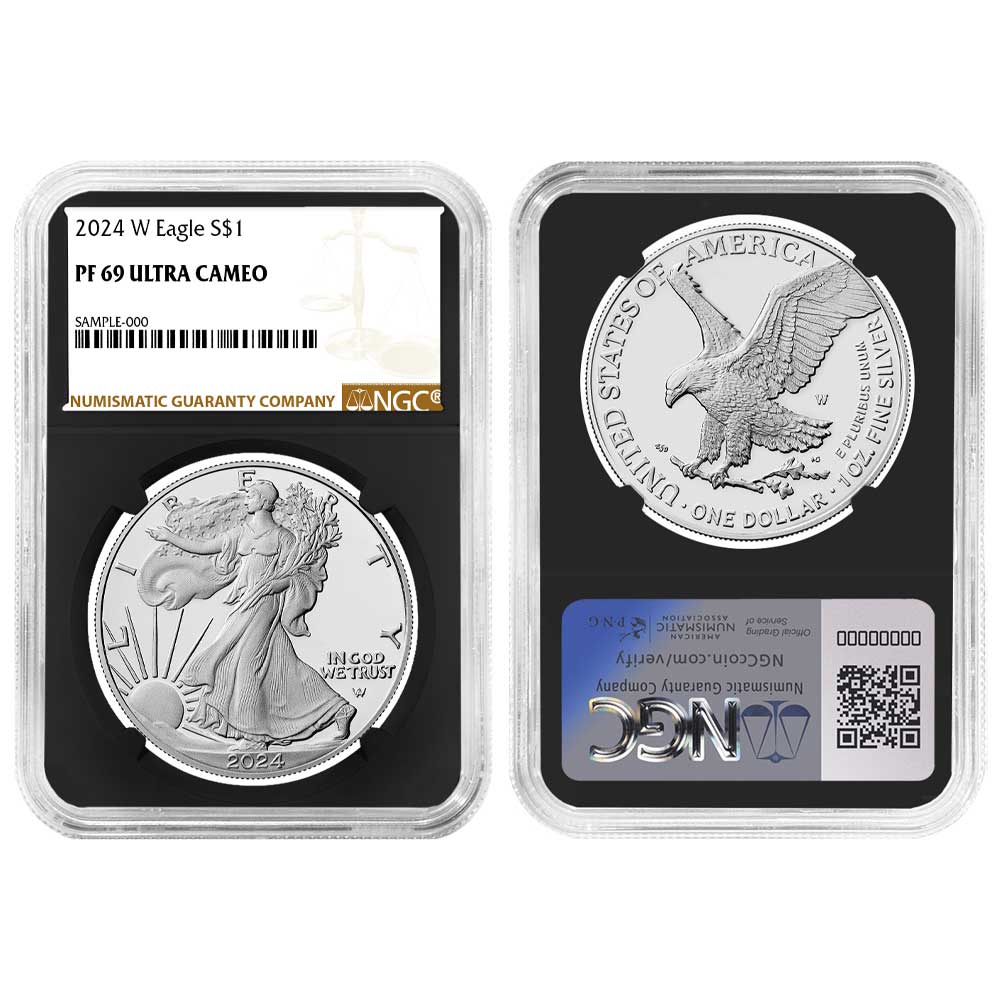 2024-W Proof $1 American Silver Eagle NGC PF69UC Brown Label Retro