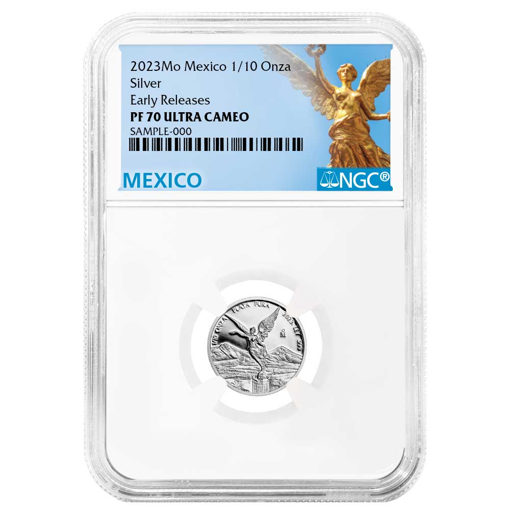 2023 Proof Silver Mexican Libertad Onza 1/10 oz NGC PF70UC ER
