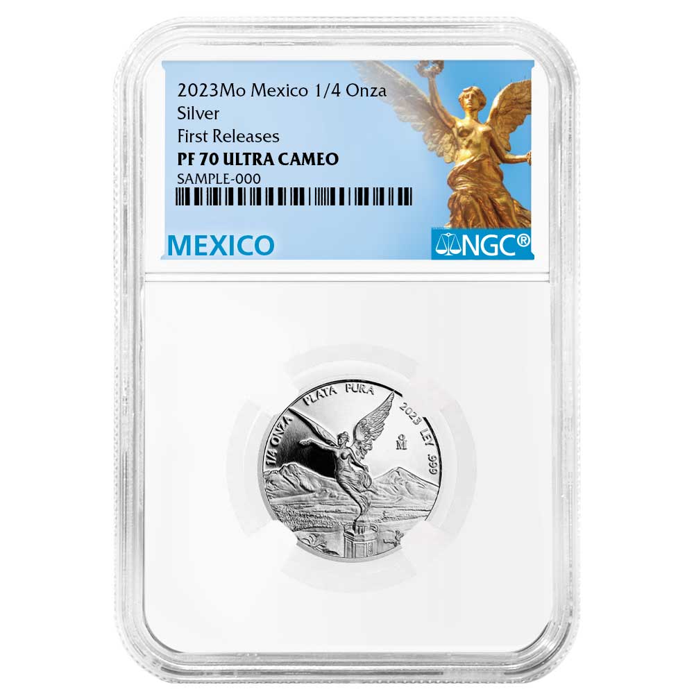 2023 Proof Silver Mexican Libertad Onza 1/4 oz NGC PF70UC FR