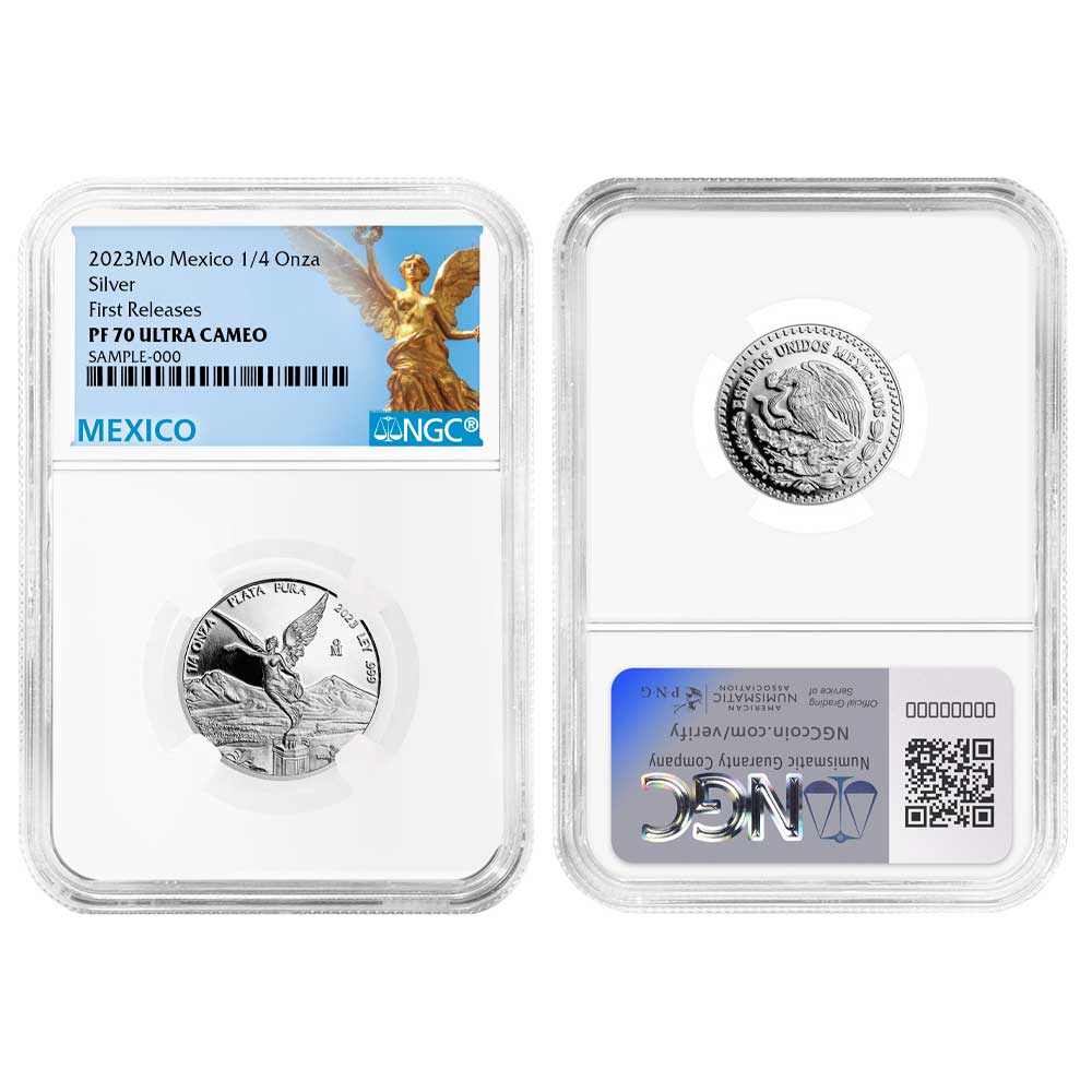 2023 Proof Silver Mexican Libertad Onza 1/4 oz NGC PF70UC FR