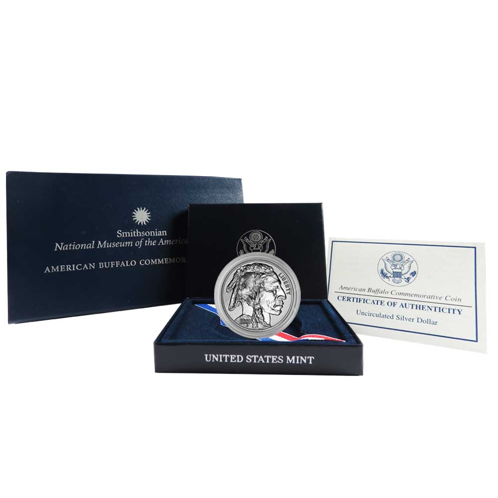 2001-D $1 American Buffalo Commemorative Silver Dollar with Box, OGP & COA