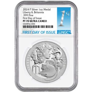 2024-P Proof Liberty & Britannia Silver Medal 1 oz NGC PF70UC FDI First Label