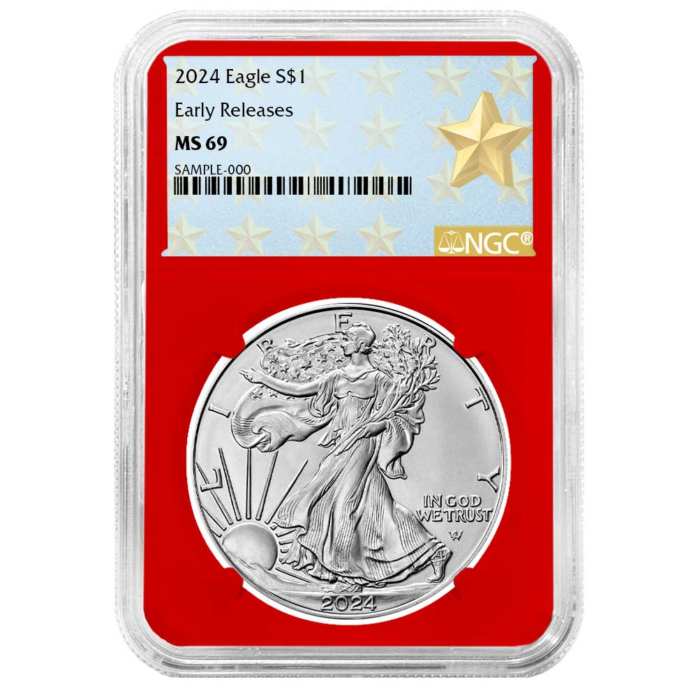 2024 $1 American Silver Eagle NGC MS69 ER West Point Star Label