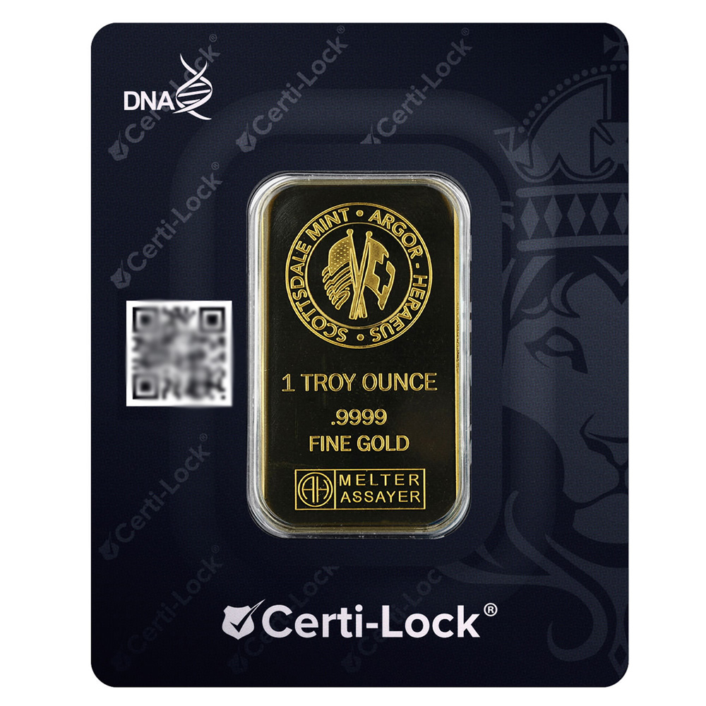 1 Troy oz Scottsdale Lion .9999 Fine Gold Bar - Pinehurst Coins