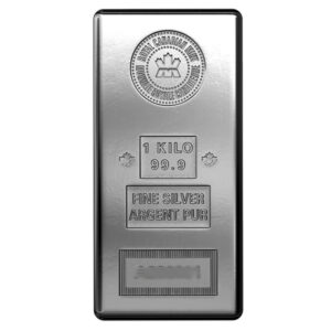1 Kilo Royal Canadian Mint RCM Silver Bar .999 Fine