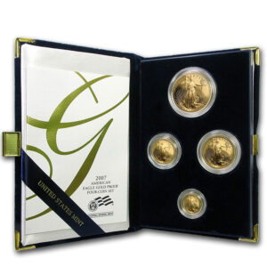 2007-W Proof American Gold Eagle 4pc Set Box, OGP & COA