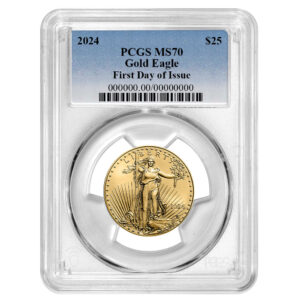 2024 $25 American Gold Eagle 1/2 oz PCGS MS70 FDOI Blue Label