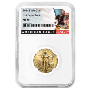 2024 $10 American Gold Eagle 1/4 oz NGC MS70 FDI Black Label