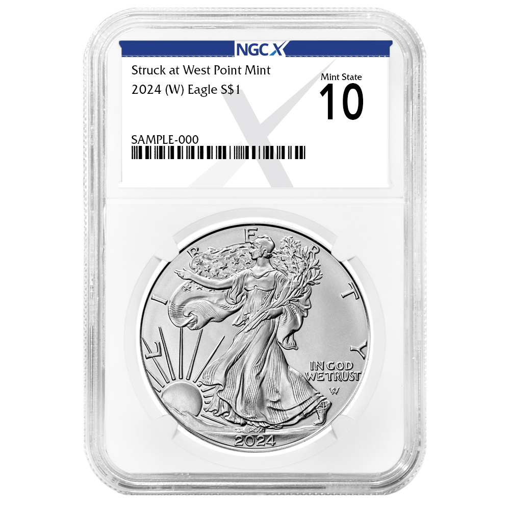 2024 (W) $1 American Silver Eagle NGCX MS10 X Label - Pinehurst Coins