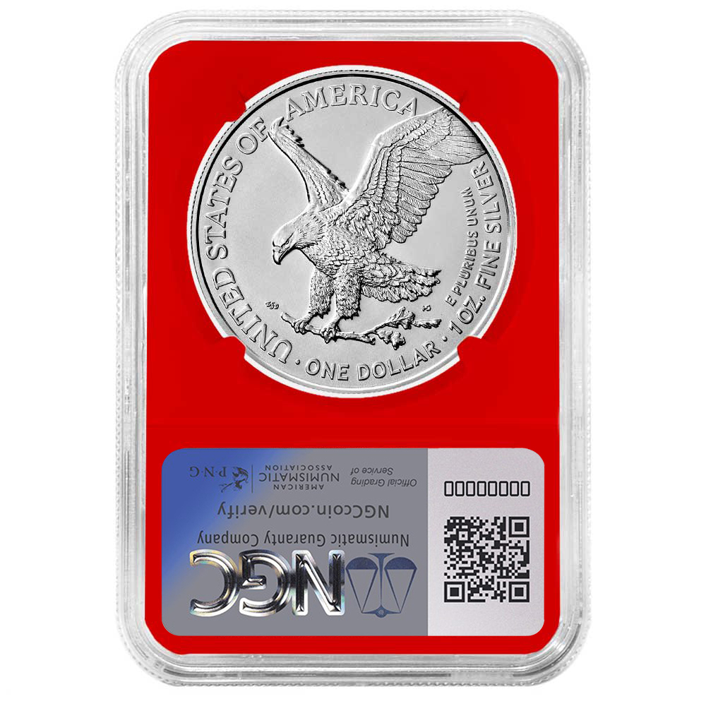 2024 (W) $1 American Silver Eagle 3pc Flag Label - Pinehurst Coins