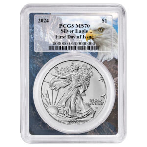 2024 $1 American Silver Eagle PCGS MS70 FDOI Eagle Frame