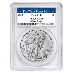 2024 $1 American Silver Eagle PCGS MS69 FS West Point Label