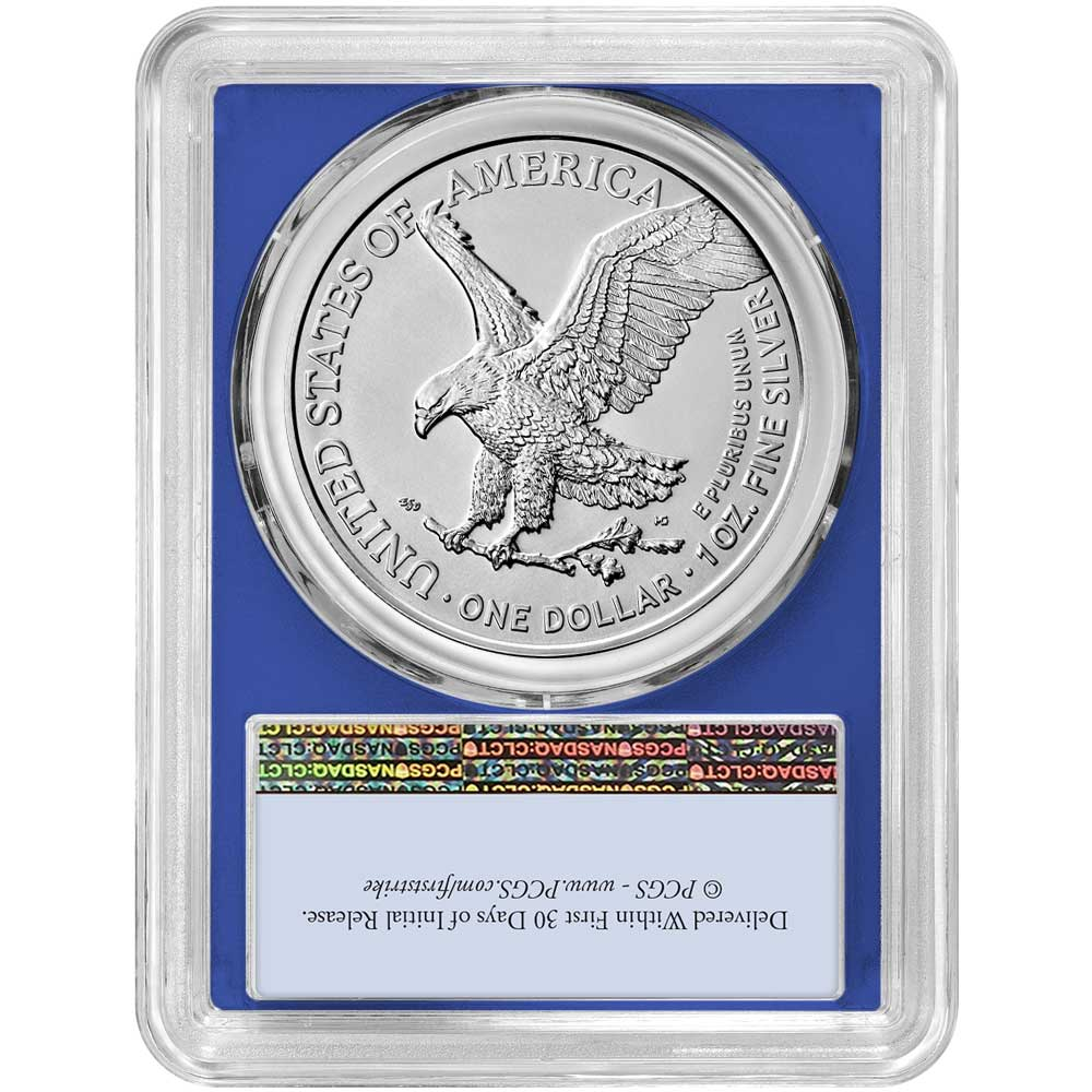 2024 $1 American Silver Eagle FS Flag Label - Pinehurst Coins