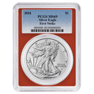2024 $1 American Silver Eagle PCGS MS69 FS Blue Label Red Frame