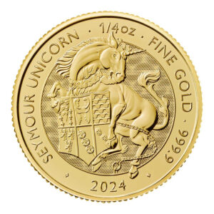 2024 U.K. 25 Pound 1/4 oz Gold Tudor Beast Seymour Unicorn BU