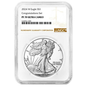 2024-W Proof $1 American Silver Eagle Congratulations Set NGC PF70UC Brown Label