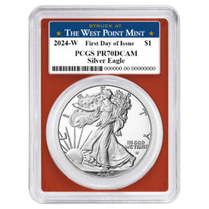 2024-W Proof $1 American Silver Eagle PCGS PR70DCAM FDOI West Point Label Red Frame
