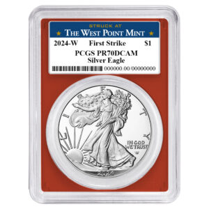 2024-W Proof $1 American Silver Eagle PCGS PR70DCAM FS West Point Label Red Frame