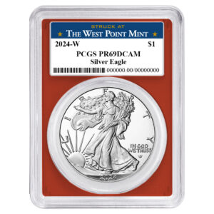 2024-W Proof $1 American Silver Eagle PCGS PR69DCAM West Point Label Red Frame