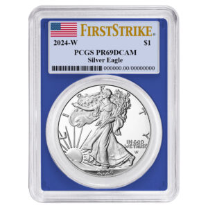 2024-W Proof $1 American Silver Eagle PCGS PR69DCAM FS Flag Label Blue Frame