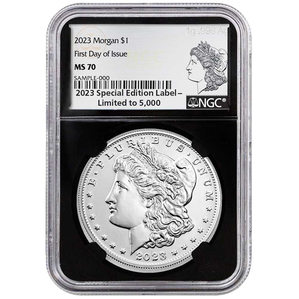 2023 $1 Morgan Silver Dollar NGC MS70 First Day of Issue .999