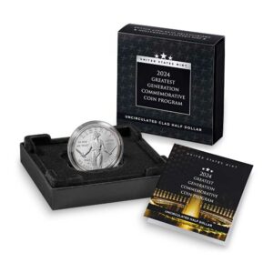2024-D UNC Clad 50c Greatest Generation Commemorative Box, OGP & COA