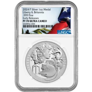 2024-P Proof Liberty & Britannia Silver Medal 1 oz NGC PF70UC ER