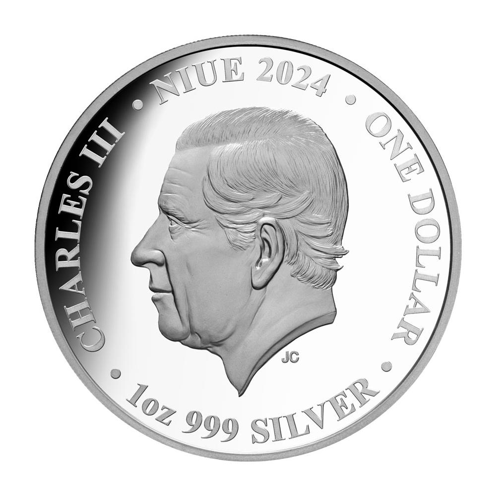 2024 Proof $1 Niue Silver Siamese Fighting Fish 1 oz OGP - Pinehurst Coins