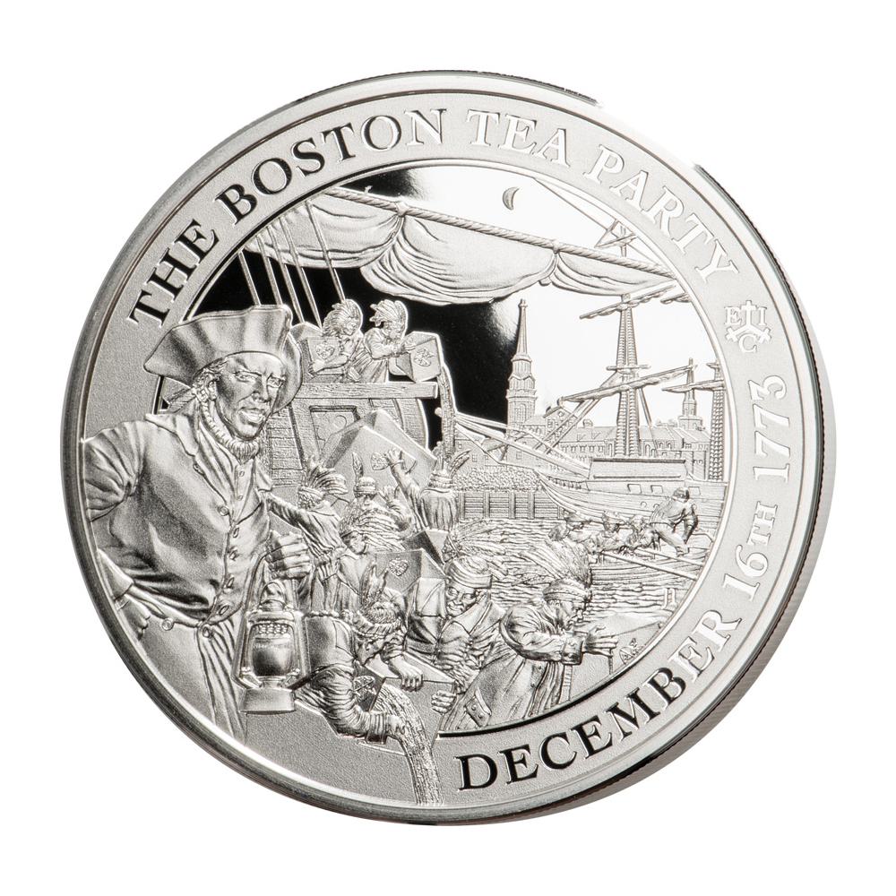 2023 U.K. Proof 1 Pound St. Helena 250th Anniversary Boston Tea Party Box, OGP & COA