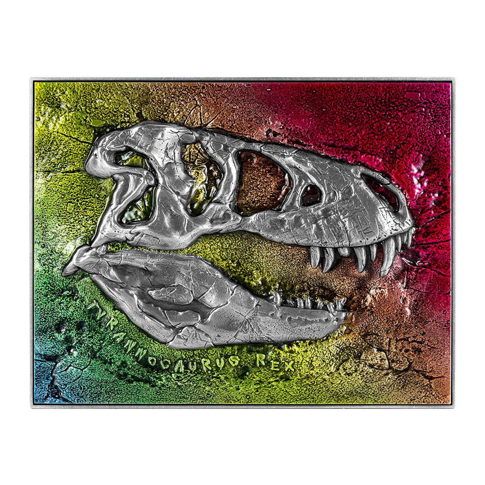 2023 Chad 15 oz Bi-Metal T-Rex Fossil Colorized UHR Coin