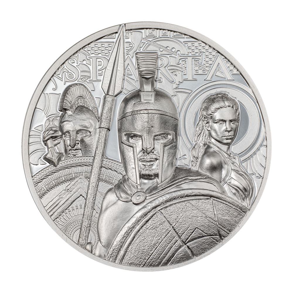2023 $5 Sparta 1 oz .999 Fine Silver Proof Coin with OGP