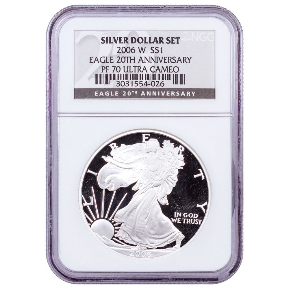 2006-W Proof $1 American Silver Eagle NGC PF70UC 20th Anniversary Label