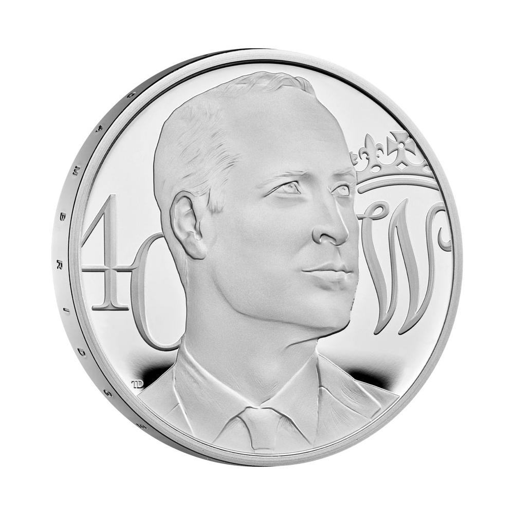 2022 U.K. 5 Pound 40th Birthday Duke of Cambridge 28.28g Silver Proof with OGP