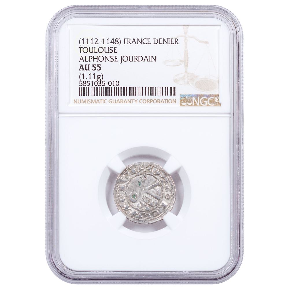 1112-1148 France Toulouse - Alphonse Jourdain Silver Denier NGC