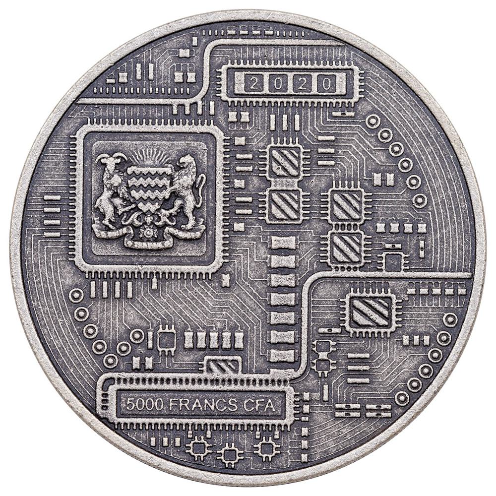 2020 LiteCoin Crypto Currency Antiqued 1 oz Silver Coin BU - Pinehurst Coins