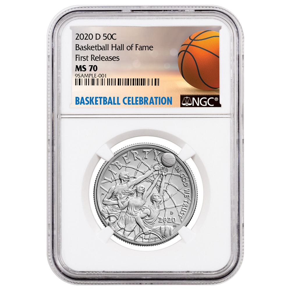 2020-D Basketball Hall of Fame Commemorative Clad Half Dollar Coin NGC MS70 FR