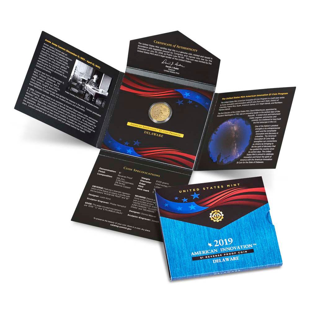 2019-S American Innovation Clad Dollar Reverse Proof Delaware