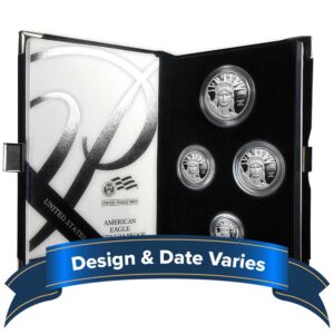 Random Year Proof American Platinum Eagle 4pc Set Box, OGP & COA