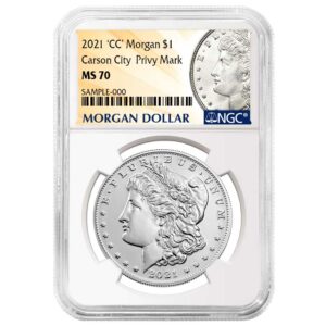 2021 $1 Morgan Silver Dollar "CC" Privy Mark NGC MS70 Morgan Label