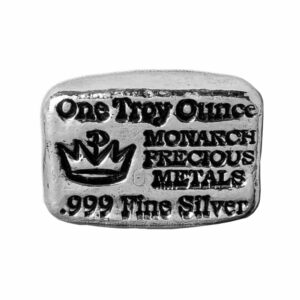 1 Troy oz Monarch Precious Metals .999 Fine Silver Cast Bar
